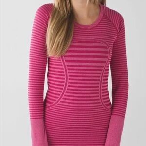 Lululemon Swiftly Tech Long Sleeve Crew, Women’s Sz 6 in Heathered Berry Rumble